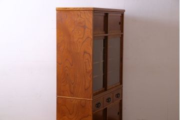 中古美品　二本松工藝館　田中家具　上質な茶タンス(茶箪笥、飾り棚)(定価約25万円)