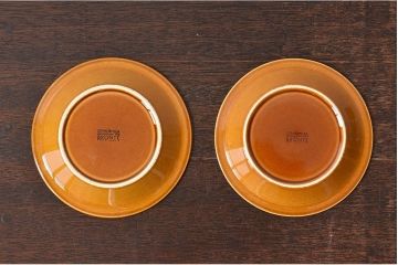 アンティーク雑貨　イギリスビンテージ　HORNSEA(ホーンジー)　BRONTE(ブロンテ)シリーズ　カップ&ソーサー&プレート2客セット(洋食器)(2)