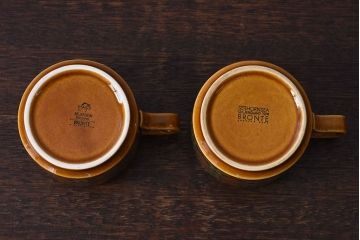 イギリスビンテージ　HORNSEA(ホーンジー)　BRONTE(ブロンテ)シリーズ　カップ&ソーサー&プレート2客セット(洋食器)(3)