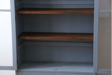 ヴィンテージ家具　爽やかなアンティークペイントが素敵なビンテージブックケース(本箱、本棚)