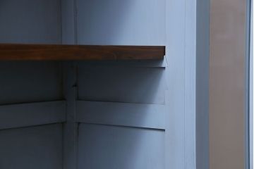 ヴィンテージ家具　爽やかなアンティークペイントが素敵なビンテージブックケース(本箱、本棚)