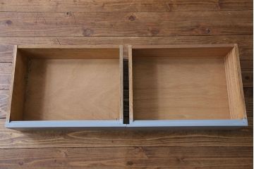 ヴィンテージ家具　爽やかなアンティークペイントが素敵なビンテージブックケース(本箱、本棚)