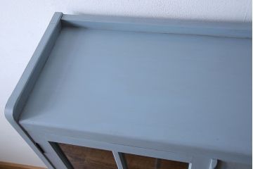 ヴィンテージ家具　爽やかなアンティークペイントが素敵なビンテージブックケース(本箱、本棚)