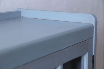 ヴィンテージ家具　爽やかなアンティークペイントが素敵なビンテージブックケース(本箱、本棚)