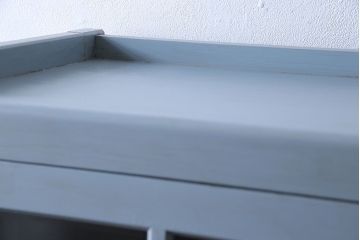 ヴィンテージ家具　爽やかなアンティークペイントが素敵なビンテージブックケース(本箱、本棚)