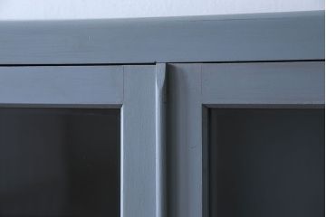 ヴィンテージ家具　爽やかなアンティークペイントが素敵なビンテージブックケース(本箱、本棚)