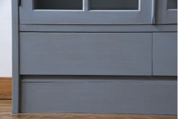 ヴィンテージ家具　爽やかなアンティークペイントが素敵なビンテージブックケース(本箱、本棚)