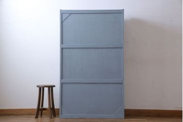 ヴィンテージ家具　爽やかなアンティークペイントが素敵なビンテージブックケース(本箱、本棚)