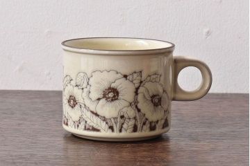 アンティーク雑貨　イギリスビンテージ　HORNSEA(ホーンジー)　Cornrose(コーンローズ)シリーズ　カップ&ソーサー2客セット(2)