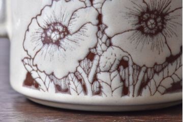 アンティーク雑貨　イギリスビンテージ　HORNSEA(ホーンジー)　Cornrose(コーンローズ)シリーズ　カップ&ソーサー2客セット(3)