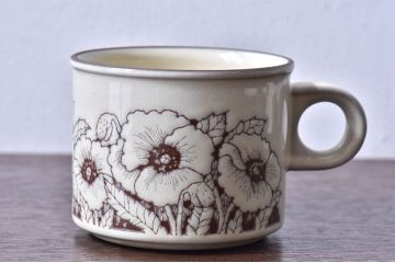 アンティーク雑貨　イギリスビンテージ　HORNSEA(ホーンジー)　Cornrose(コーンローズ)シリーズ　カップ&ソーサー2客セット(3)