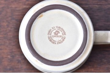 アンティーク雑貨　イギリスビンテージ　HORNSEA(ホーンジー)　Cornrose(コーンローズ)シリーズ　カップ&ソーサー2客セット(3)