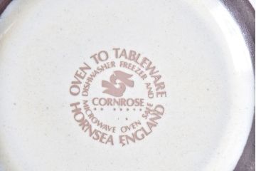 アンティーク雑貨　イギリスビンテージ　HORNSEA(ホーンジー)　Cornrose(コーンローズ)シリーズ　カップ&ソーサー2客セット(3)