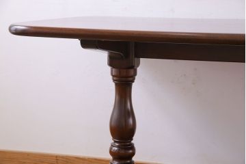中古　松本民芸家具　シックな4人掛けダイニングテーブル(T型食卓)(定価約32万円)