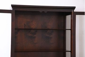 中古　希少な廃盤品!!　北海道民芸家具　OM158　上質な三方ガラス飾り棚(陳列棚、ガラスケース)