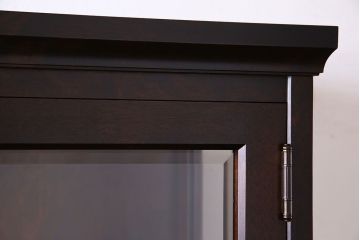 中古　希少な廃盤品!!　北海道民芸家具　OM158　上質な三方ガラス飾り棚(陳列棚、ガラスケース)