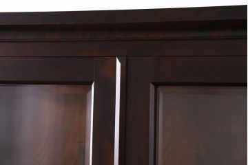 中古　希少な廃盤品!!　北海道民芸家具　OM158　上質な三方ガラス飾り棚(陳列棚、ガラスケース)