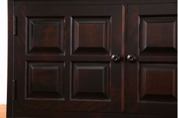 中古　希少な廃盤品!!　北海道民芸家具　OM158　上質な三方ガラス飾り棚(陳列棚、ガラスケース)