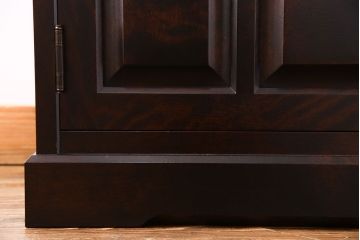 中古　希少な廃盤品!!　北海道民芸家具　OM158　上質な三方ガラス飾り棚(陳列棚、ガラスケース)