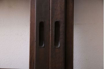和製アンティーク　細かな桟が美しい裏障子付き格子戸(引き戸、建具)4枚セット