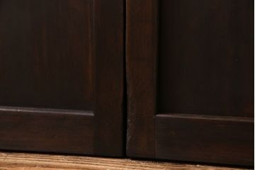 和製アンティーク　細かな桟が美しい裏障子付き格子戸(引き戸、建具)4枚セット