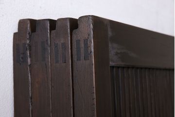 和製アンティーク　細かな桟が美しい裏障子付き格子戸(引き戸、建具)4枚セット