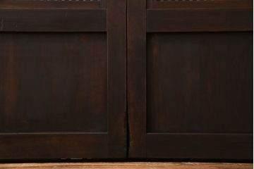 和製アンティーク　細かな桟が美しい裏障子付き格子戸(引き戸、建具)4枚セット