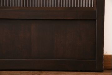 和製アンティーク　細かな桟が美しい裏障子付き格子戸(引き戸、建具)4枚セット