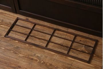 和製アンティーク　細かな桟が美しい裏障子付き格子戸(引き戸、建具)4枚セット