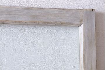 ペイント家具　色ガラスがアクセントのレトロなペイントガラス戸(引き戸、建具)
