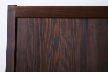和製アンティーク　障子付き　どっしりとした存在感と繊細な雰囲気漂う格子帯戸(板戸、障子戸、引き戸、建具)4枚セット