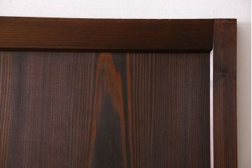 和製アンティーク　障子付き　どっしりとした存在感と繊細な雰囲気漂う格子帯戸(板戸、障子戸、引き戸、建具)4枚セット