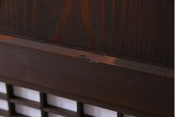 和製アンティーク　障子付き　どっしりとした存在感と繊細な雰囲気漂う格子帯戸(板戸、障子戸、引き戸、建具)4枚セット