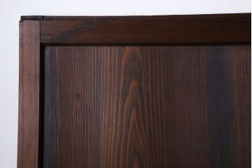 和製アンティーク　障子付き　どっしりとした存在感と繊細な雰囲気漂う格子帯戸(板戸、障子戸、引き戸、建具)4枚セット