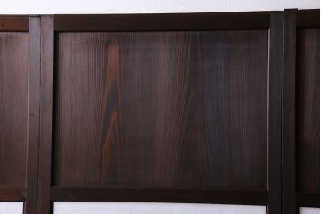 和製アンティーク　障子付き　どっしりとした存在感と繊細な雰囲気漂う格子帯戸(板戸、障子戸、引き戸、建具)4枚セット