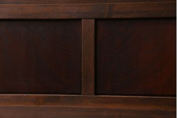 和製アンティーク　腰板ケヤキ材　和モダンな裏障子付きの帯格子戸(引き戸、建具)2枚組(1)