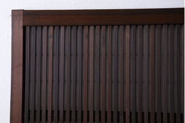 和製アンティーク　レトロな雰囲気漂う幅の狭い帯格子戸(引き戸、障子戸、建具)4枚セット