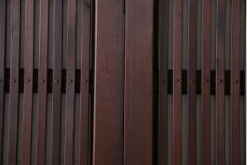 和製アンティーク　レトロな雰囲気漂う幅の狭い帯格子戸(引き戸、障子戸、建具)4枚セット