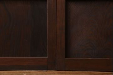 和製アンティーク　レトロな雰囲気漂う幅の狭い帯格子戸(引き戸、障子戸、建具)4枚セット