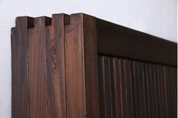 和製アンティーク　レトロな雰囲気漂う幅の狭い帯格子戸(引き戸、障子戸、建具)4枚セット