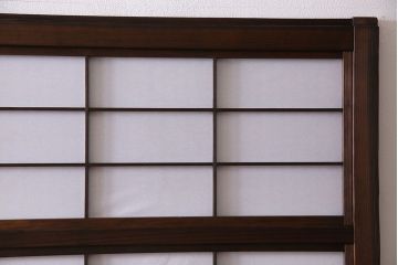 和製アンティーク　レトロな雰囲気漂う幅の狭い帯格子戸(引き戸、障子戸、建具)4枚セット