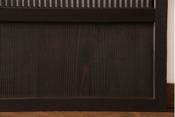 和製アンティーク　裏障子付き　上品な雰囲気漂うガラス帯格子戸(引き戸、障子戸、建具)4枚セット