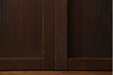 和製アンティーク　裏障子付き　上品な雰囲気漂うガラス帯格子戸(引き戸、障子戸、建具)4枚セット