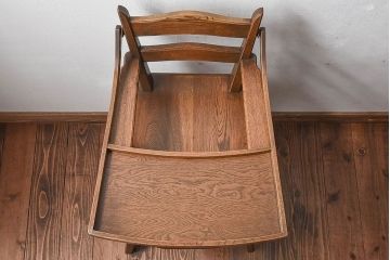 中古美品　永田良介商店　木の質感が味わい深い盆付きチャイルドチェア(子供用椅子)
