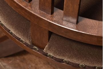 レトロ家具　和製アンティーク　ナラ材　深みのある木味のレトロな回転イス(チェア、椅子)