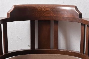 レトロ家具　和製アンティーク　ナラ材　深みのある木味のレトロな回転イス(チェア、椅子)