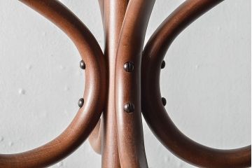 アンティーク雑貨　【W様ご成約済み・ご決済用】ビンテージ　秋田木工　木製　品のある傘立て付きポールハンガー(帽子掛け)