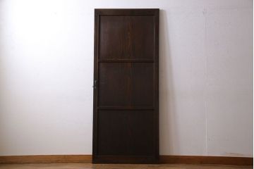 杉材一枚板!明治大正期の古いアンティーク木製ドア(扉)