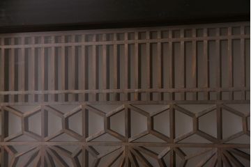 アンティーク雑貨　両面ガラス入り!大正昭和期の古いアンティーク欄間(明かり取り、明り取り)