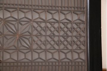 アンティーク雑貨　両面ガラス入り!大正昭和期の古いアンティーク欄間(明かり取り、明り取り)